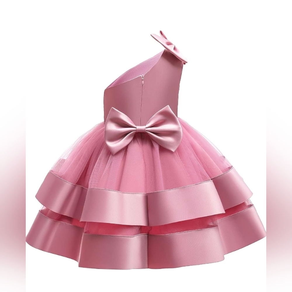 NWT Toddler One Shoulder Pink Tulle Party Dress - Size 4T/100